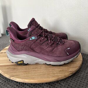 Hoka One One Kaha 2 Low GTX Waterproof Grape Wine Hiking Shoes Men Sz 9.5 Suede